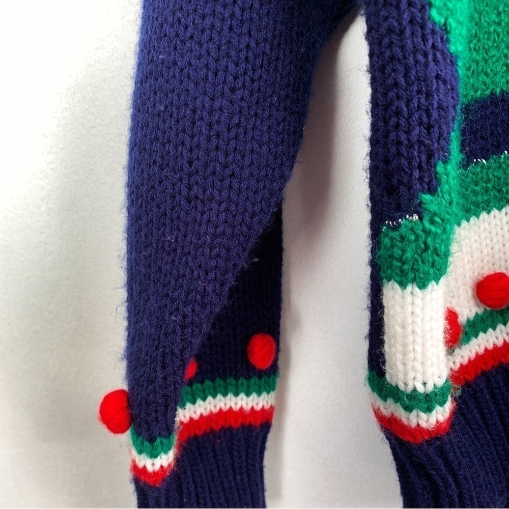 Vintage 90s Christmas Santa Holiday Crewneck Sweater Sz M - Picture 5 of 7